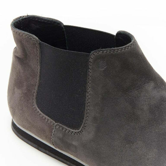 Women's Tod's No Code dark grey suede flat ankle bootie