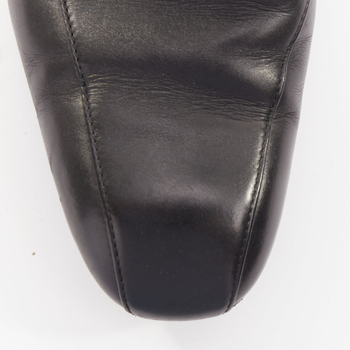 Men's Bottega Veneta black leather dual tonal chain loafers
