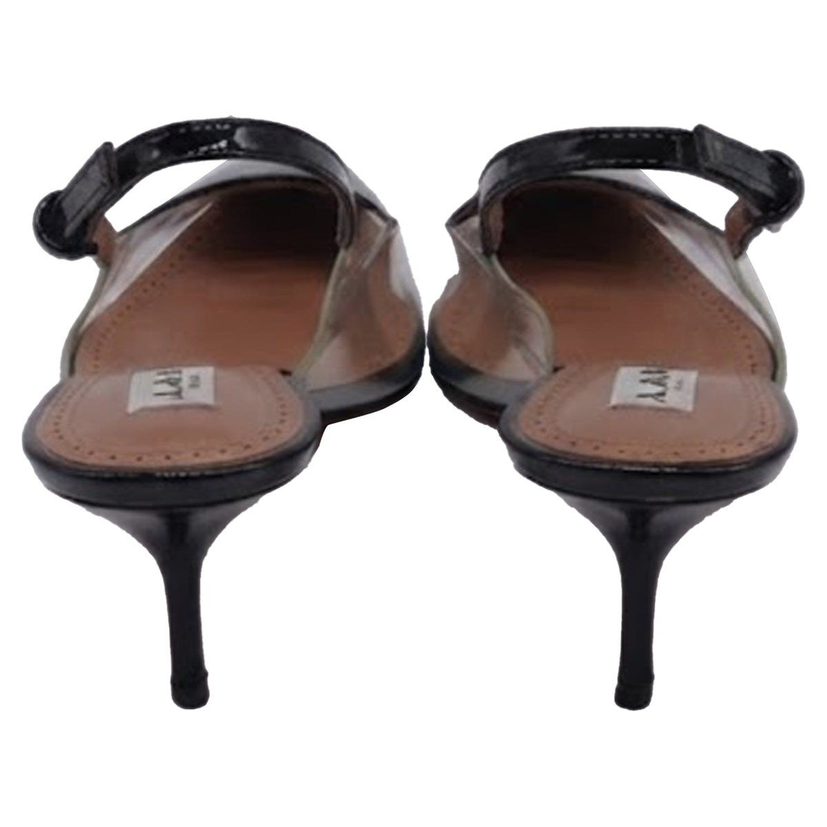 Women's Alaïa Cœur Slingback Pumps in Black PVC