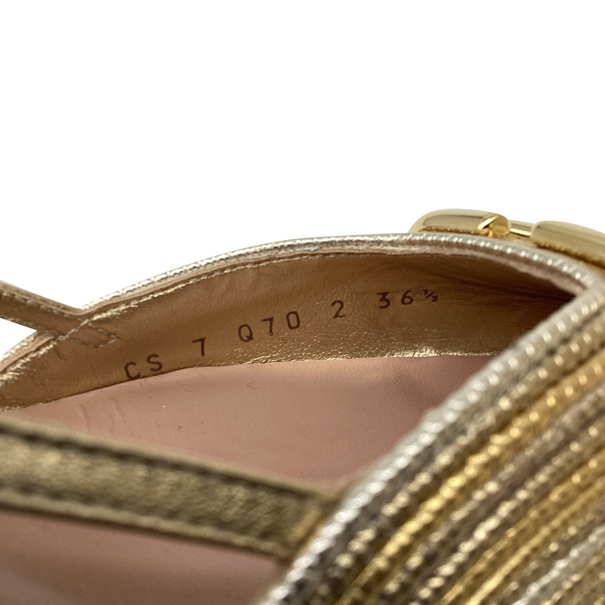 Women's Valentino Garavani VLogo Slingback Pumps in Metallic Gold Leather