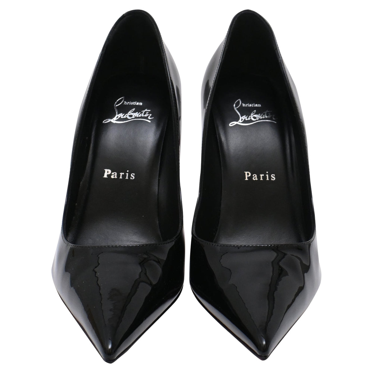 Women's Christian Louboutin Miss Z Pumps in Black Patent Leather