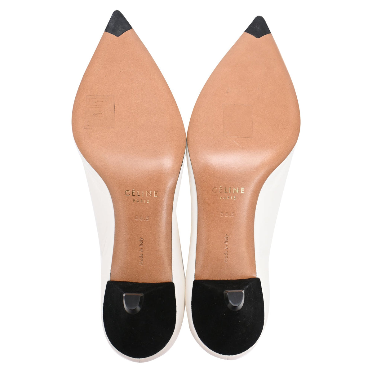 Women's Celine Pointed-Toe Ankle Boots in White Leather