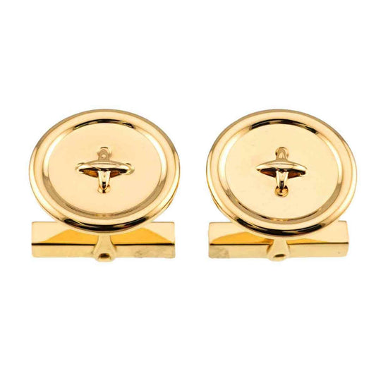 Button Cufflinks 14K Yellow Gold Bracelet