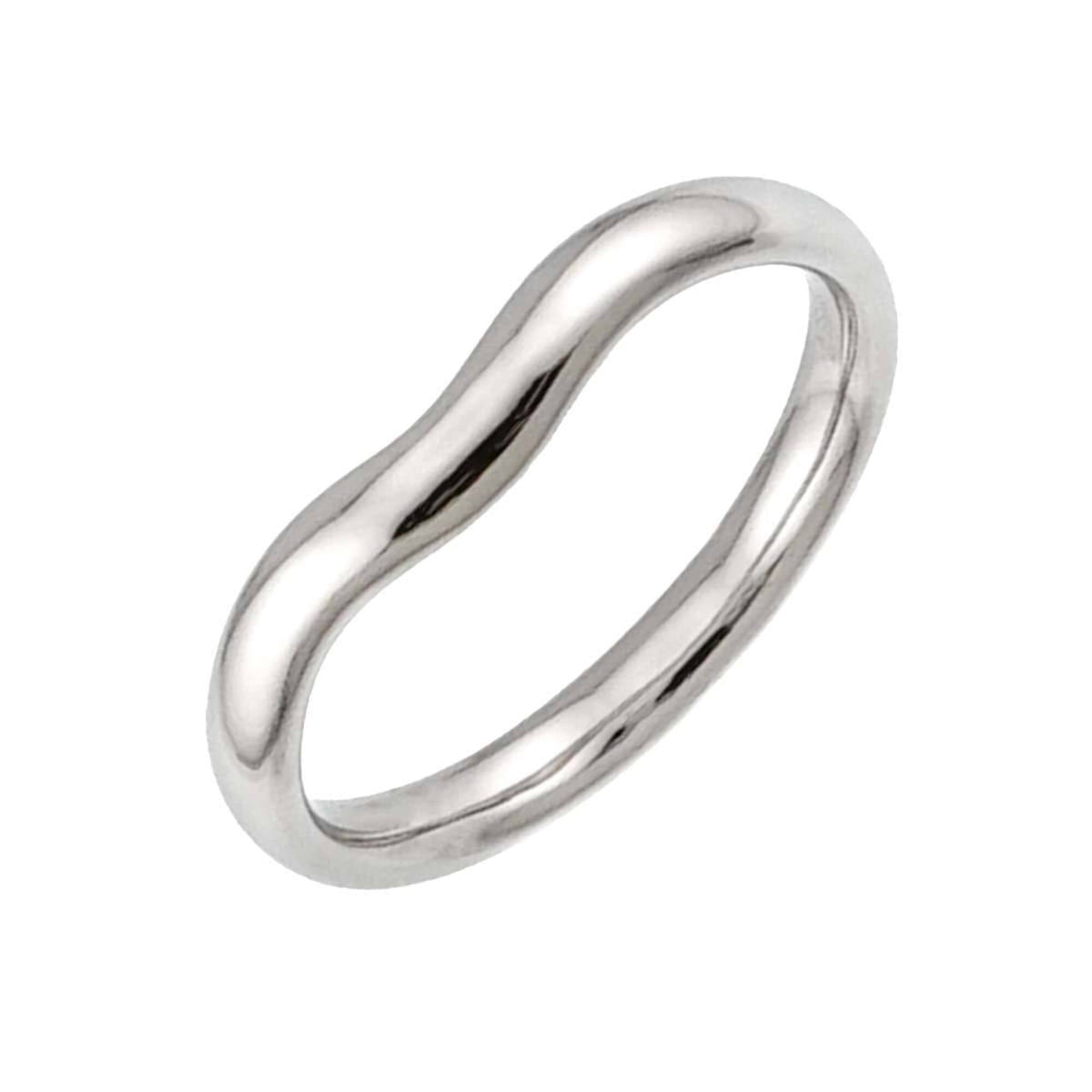 Wide Curved Band Ring Platinum