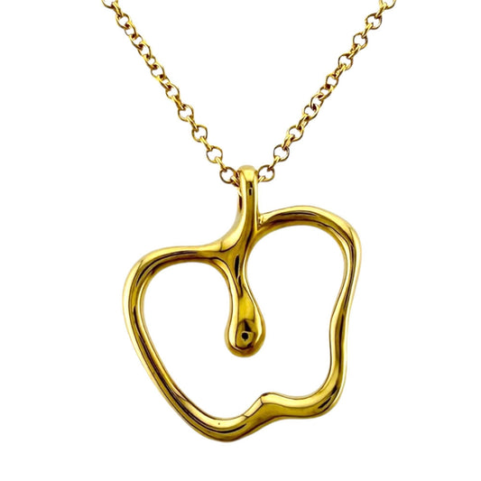Apple Pendant Necklace 18K Yellow Gold