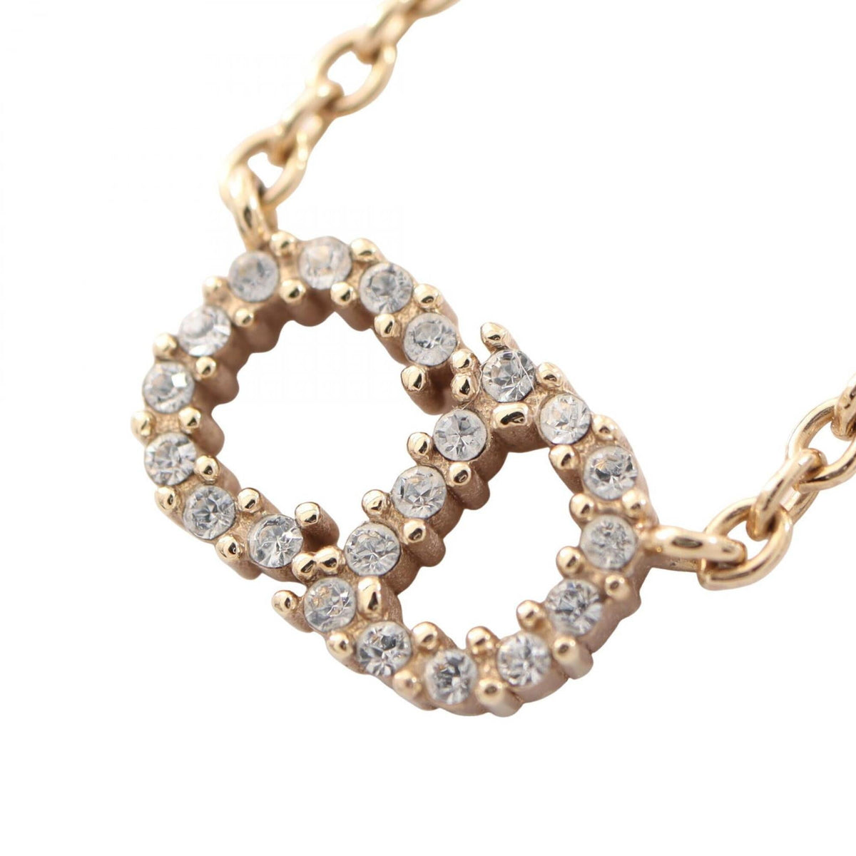 Pendant Necklace Gold and Rhinestone