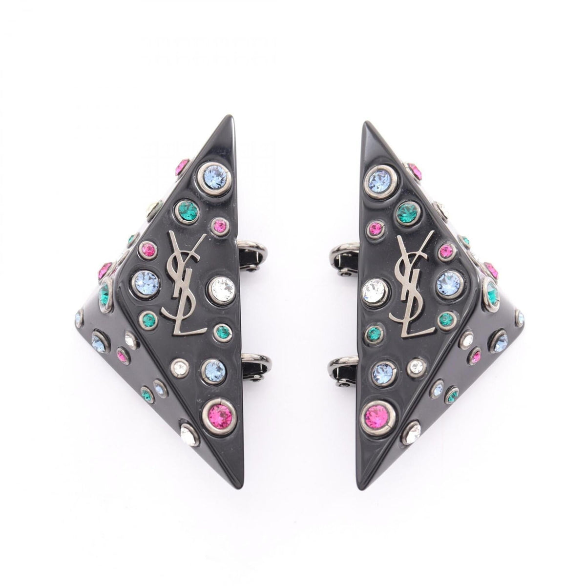 Rhinestone Clip-On Earrings Plastic and Rhinestone