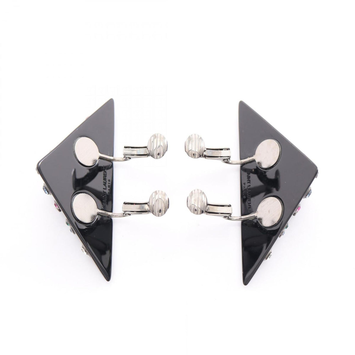 Rhinestone Clip-On Earrings Plastic and Rhinestone