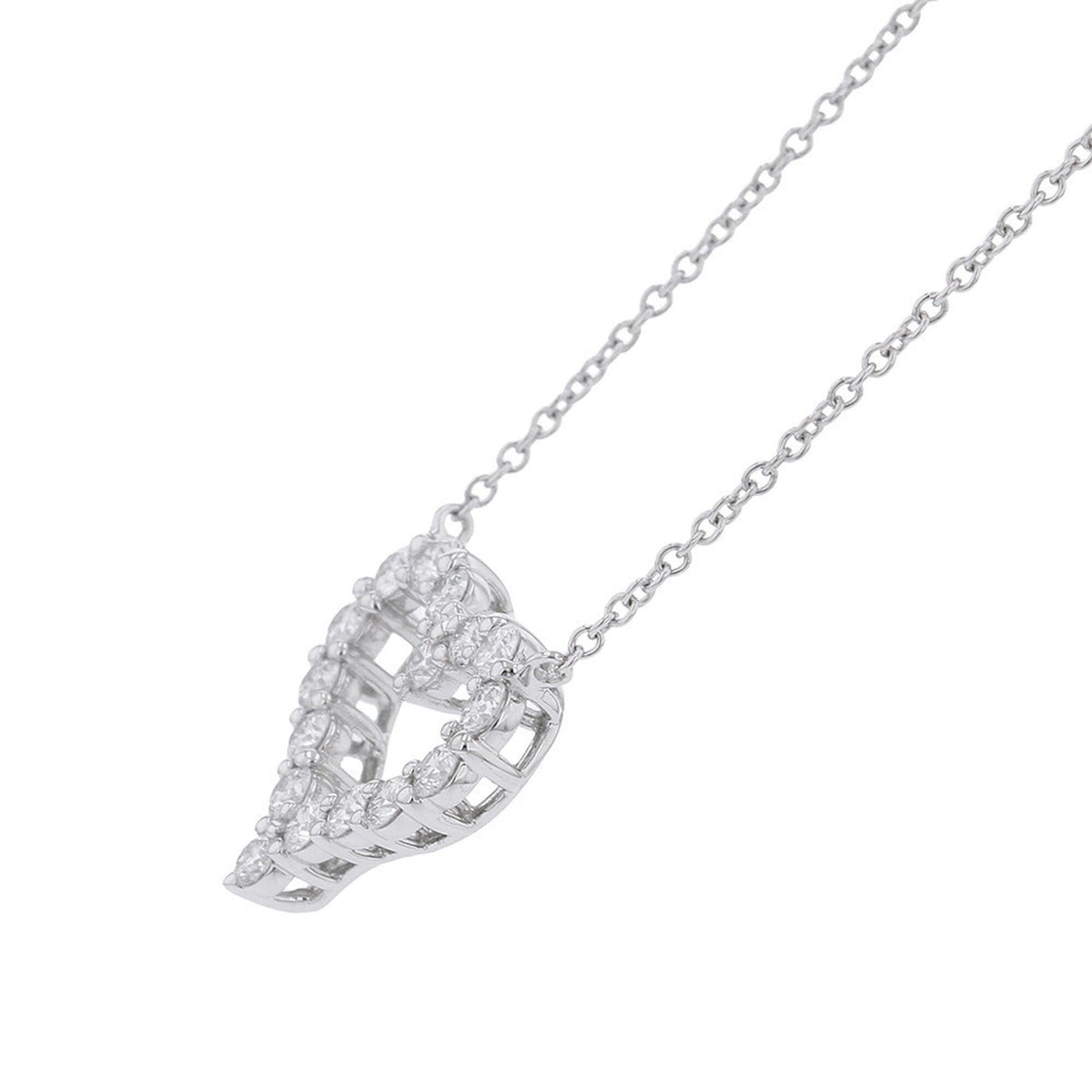 Sentimental Heart Pendant Necklace Platinum