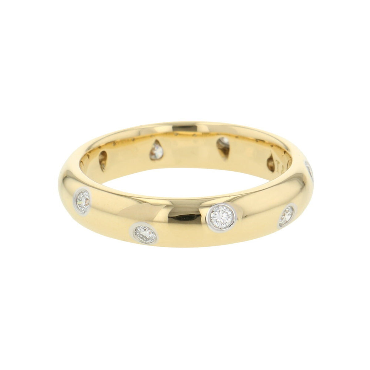 Band Ring Platinum and 18K Yellow Gold With Diamond