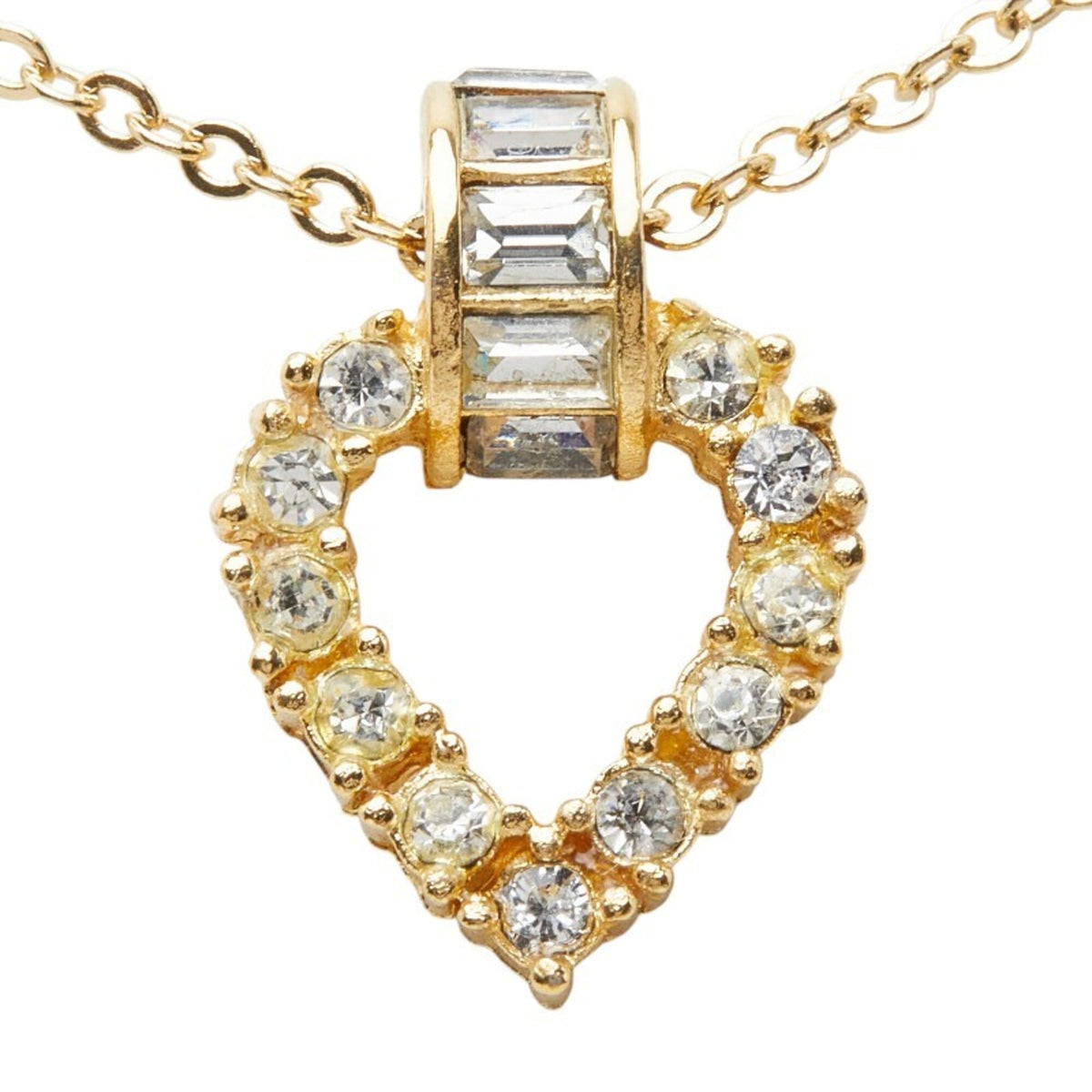 Pendant Necklace Gold Rhinestone