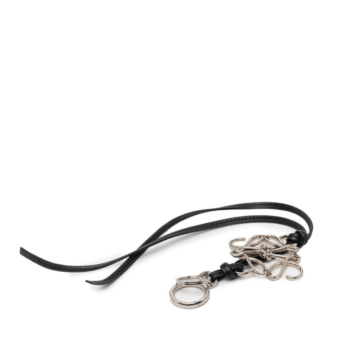 Bag Charm Leather Black and Silver Handbag Charm
