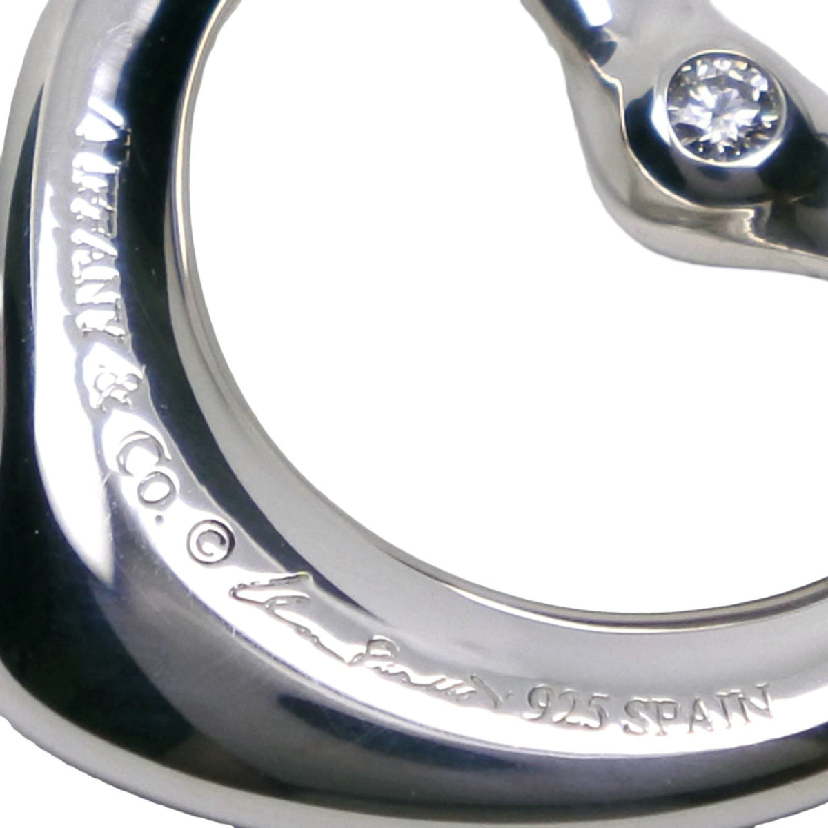 Open Heart Pendant Necklace Sterling Silver 13.5mm