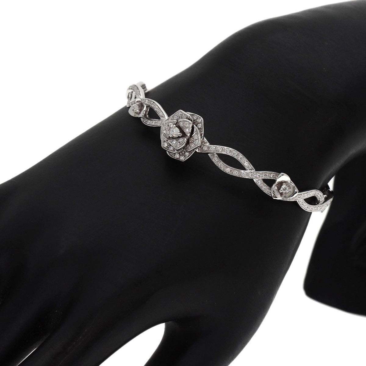 Rose Full Diamond Bracelet 18K White Gold