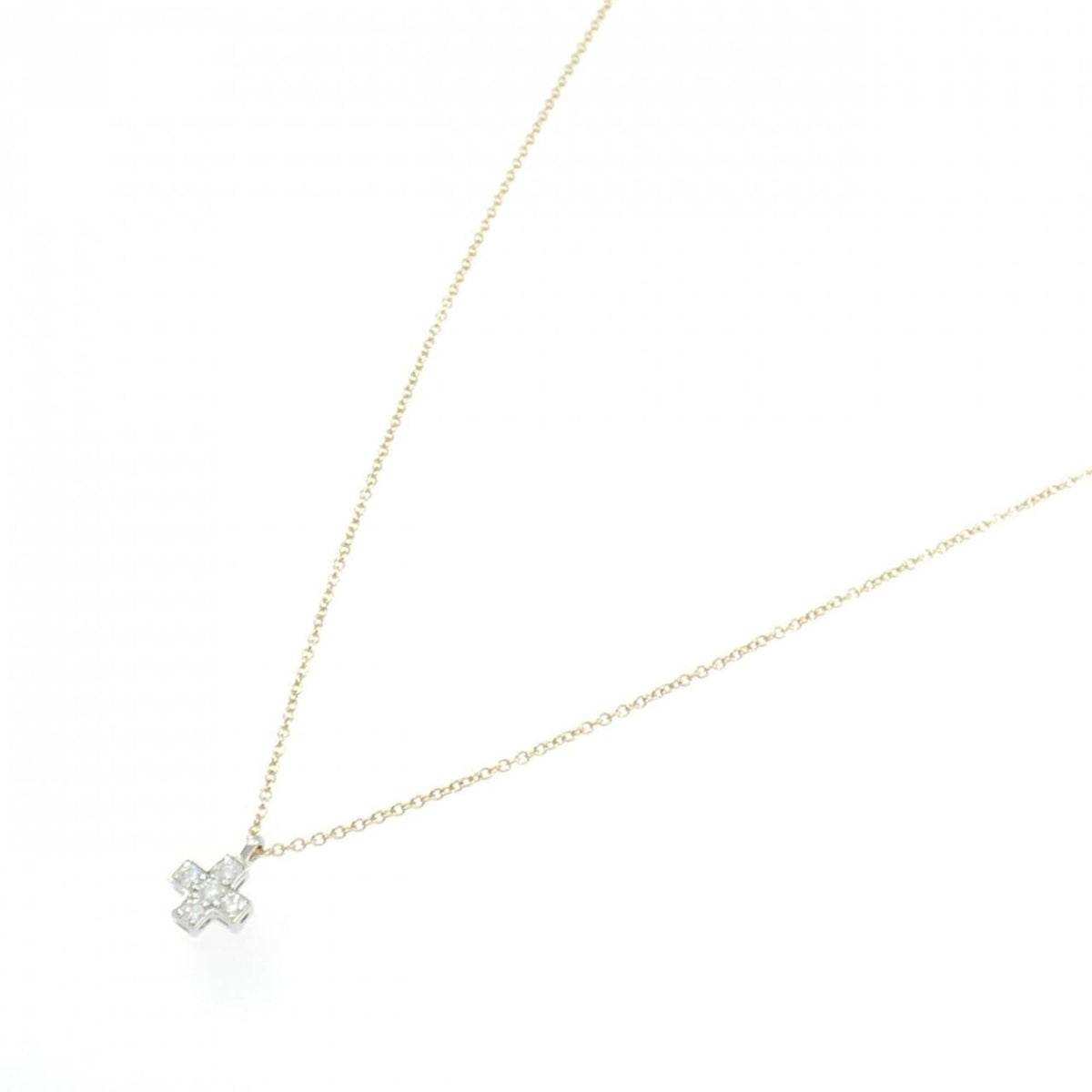 Pendant Necklace Platinum and 18K Yellow Gold with Diamond