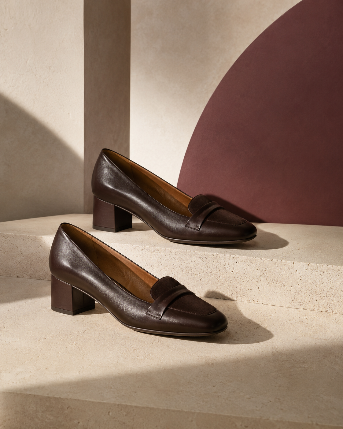 Unbranded leather shoes in a modern ivory gallery
